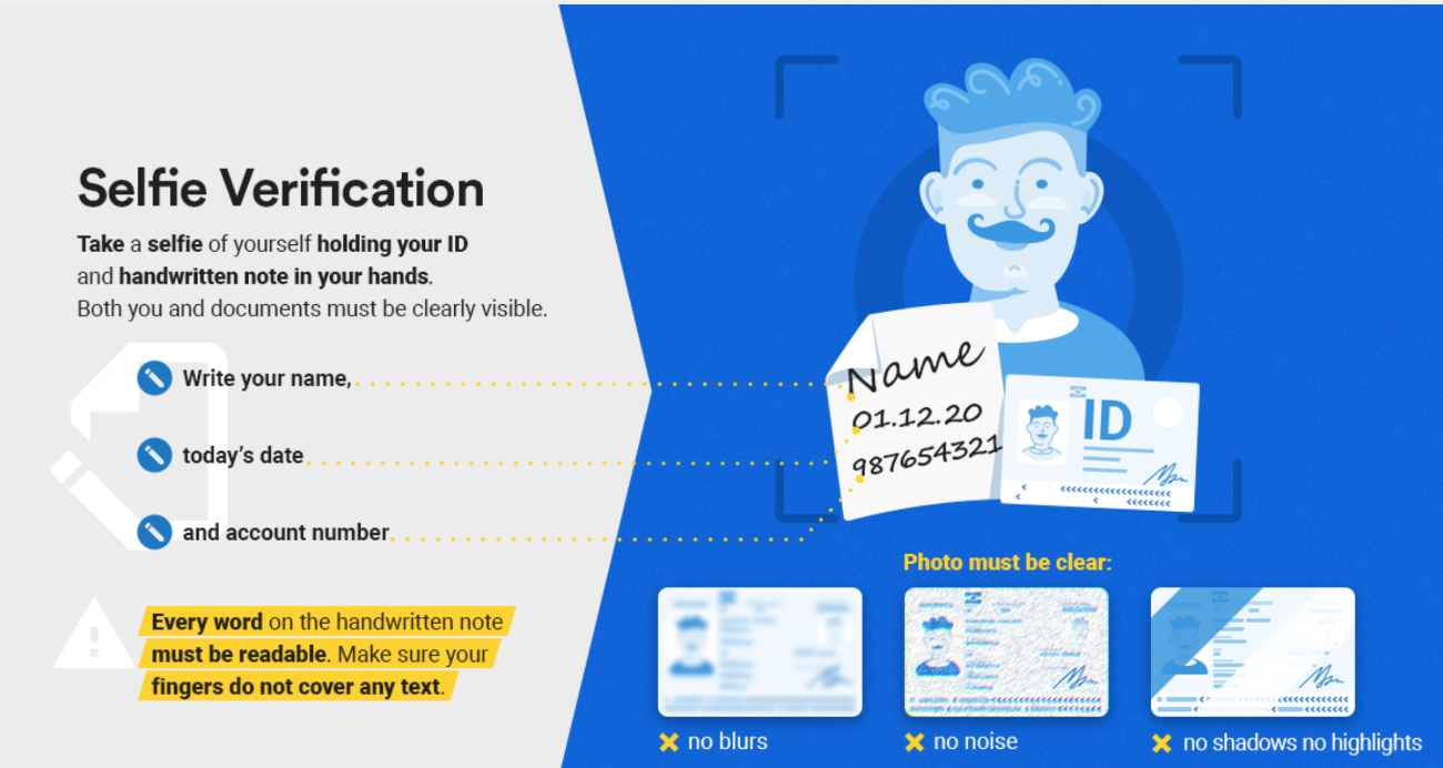 Instruction on how to make a proper Selfie Verification